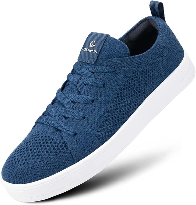 GIESSWEIN Men’s Merino Wool Trainers Low Top Knitted Trainers with 3D Stretch Super Light Lace-Up Sports Shoes Casual Shoes