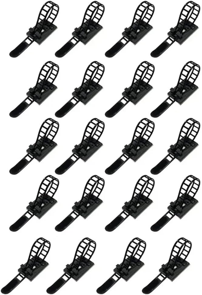 20 Pieces, Adhesive Adjustable Cable Collection Holder, Clip Set,