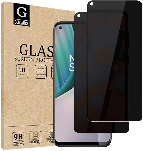 [2-Packs] Privacy Screen Protector for OnePlus Nord N10 5G, Anti-Spy 9H Hardness Tempered Glass Screen Protectors for OnePlus Nord N10 5G 6.49 inch