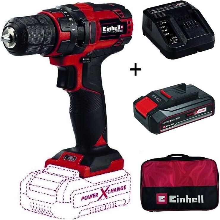 Einhell Tc-Cd 18/35 Li Akülü Matkap + 2X2,5 Ah Starterkit + Bez Çanta