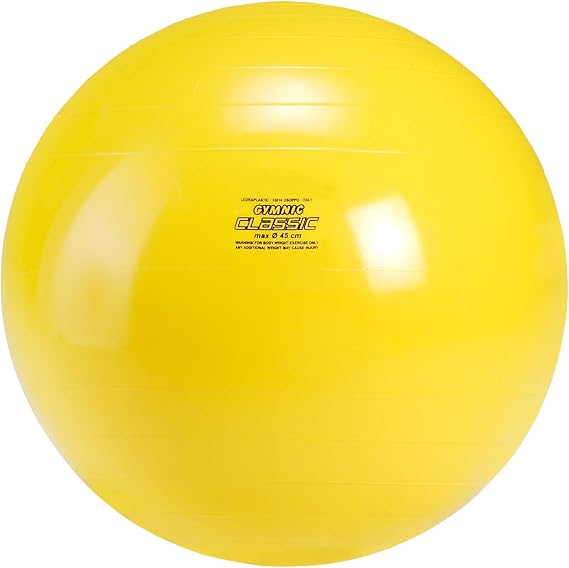 Gymnic Gimniku 45 Balance Ball, Yellow, 17.7 inches, PVC, 3+ Years, Made in Italy