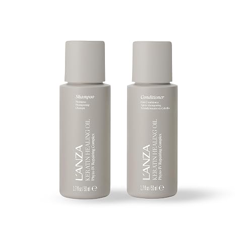 L'ANZA Keratin Healing Oil Hair Oil Shampoo & Conditioner Set, 1.7 Fl Oz