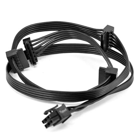 Zahara 6 Pin to 4X SATA Drive Cable Power Cable Replacement for Corsair hx1200 RM1000X RM850X RM650x RM550x RM750X