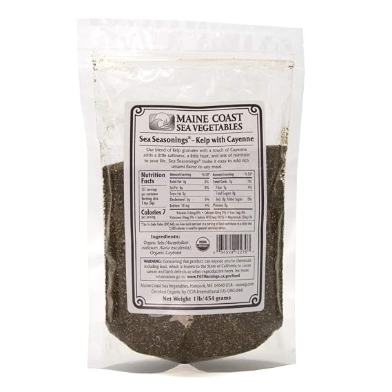 Kelp Granules Blend with Cayenne - Sea Seasonings Bulk - Organic - 1 LB