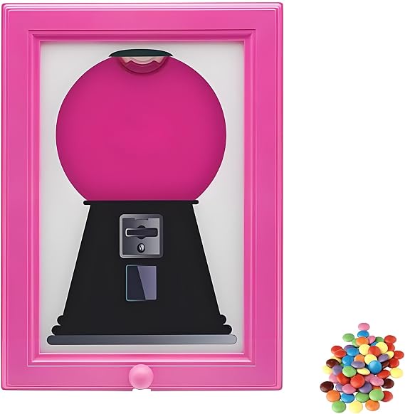 1 Pc Candy Dispenser Picture Frame, Home Decor Gumball Machine, Cute Hanging Style Handy Candy Frame Dispenser, Wall Decor Candys Photo Frame Suitable Birthday Christmas Gifts for Children