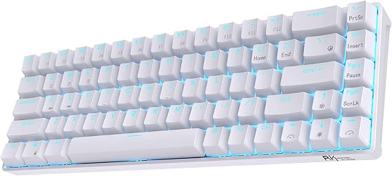 RK ROYAL KLUDGE RK68 Hot-Swappable 65% Wireless Mechanical Keyboard 65% 68 Keys Compact Bluetooth Gaming Keyboard with Standalone Arrow/Control Keys Quiet Red Switch