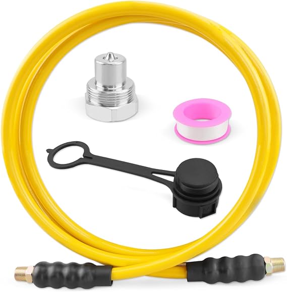 10' 10000psi High Pressure Hydraulic Hose, CH-604 Coupler 3/8 Inch NPTF Thread, 1/4" ID x 10 FT(Yellow, 10' 10000psi)