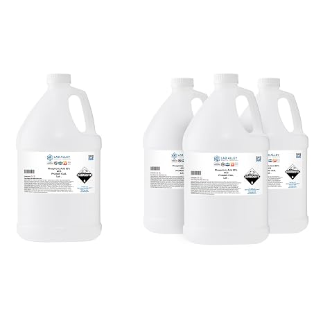Lab Alley Phosphoric Acid, ACS Grade, 85%, Ideal for Use in Fertilizers - 4 Gallons (4 x 1 Gallon Case)