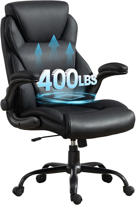 Brage Living Big and Tall Office Chair 400LBS, Heavy Duty High Back Leather