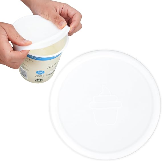 1 Pack Silicone Lids Compatible with Chobani 32oz Greek Yogurt, Silicone Yogurt Lids Covers, Food Safe Airtight Reusable Food Covers, Freezer Dishwasher Microwave Safe (Yogurt NOT Included)