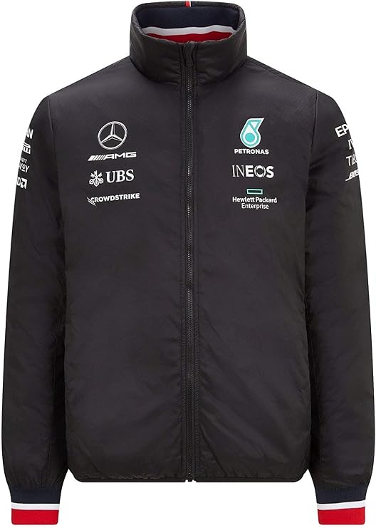 Mercedes AMG Petronas Mens Lightweight Padded Jacket 2021 XS Black