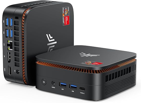 NiPoGi Hyper H1 Mini PC AMD Ryzen7 6800(8C/16T,Max to 4.7GHz), Mini Computer Windows11 Pro 32GB LPDDR5 1TB M.2SSD 4800MHz, Gaming PC 4K 60Hz Triple Display/2.5Gbps LAN/WiFi 6/BT5.2/DP/USB3.2 Type-C | 8C/16T,5500MHz, Triple 4K (HDMI 2.0+DP 1.4+USB-C), WiFi 6/BT5.2/RJ45, W11 Pro, Mini Desktop Computer