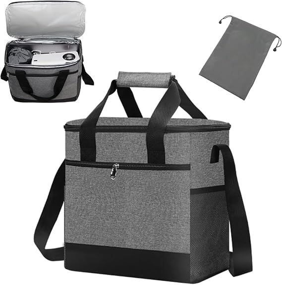 Projector Bag With Cable Storage - Large Capacity Case With Adjustable Strap, Handles, Front & Double Side Pockets - Travel Carrying Bag Compatible With Most Projectors