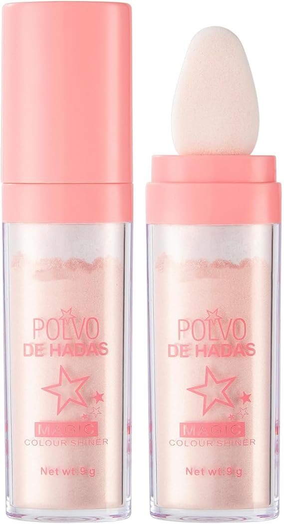 Highlighter Makeup Stick - 3-in-1 Body Shimmer &amp; Blush with Fairy Glitter Powder, Smooth Waterproof 3D Glow for Face, Eyes &amp; Collarbones (#pink, 9g)