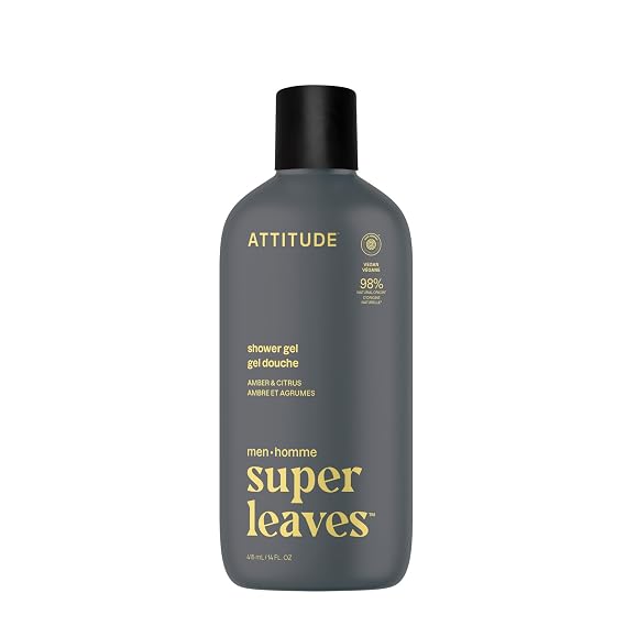 Attitude Men's Amber & Citrus Shower Gel, 415 ML