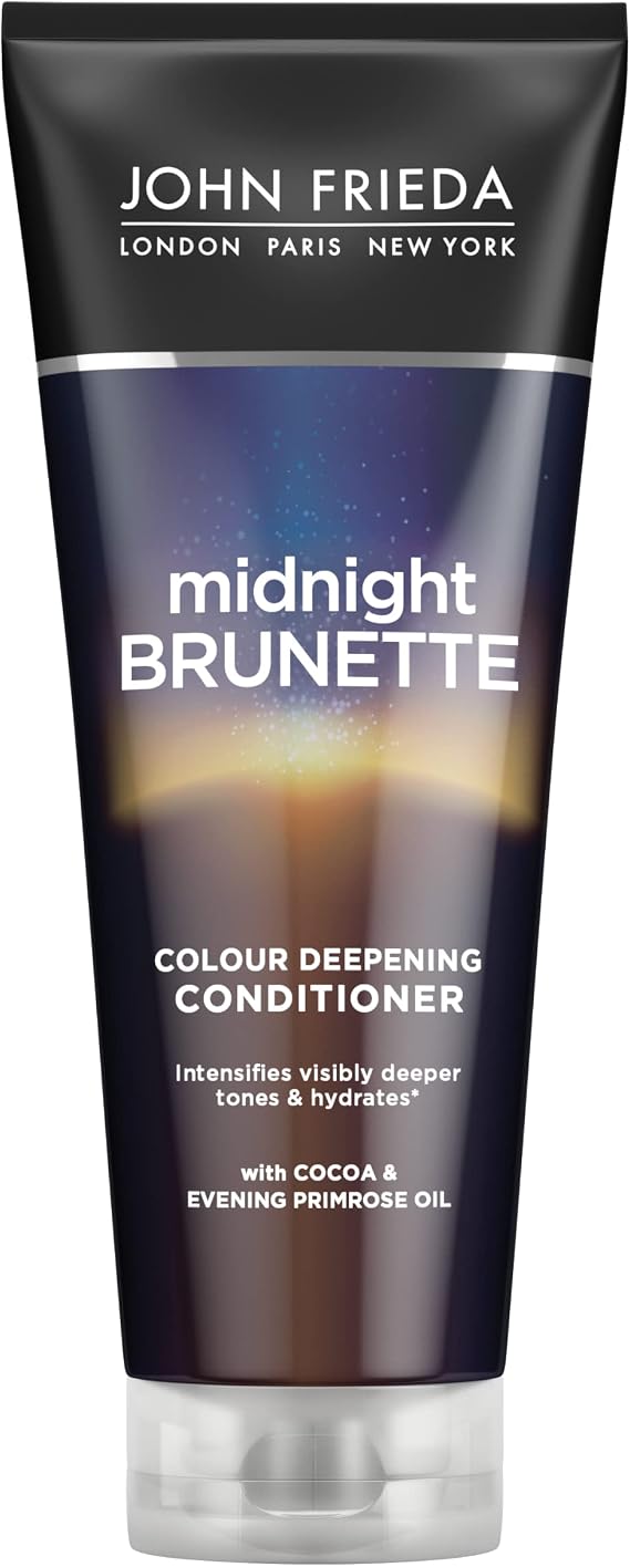 John Frieda Midnight Brunette Colour Deepening Conditioner 250 ml, Colour-Depositing Conditioner for Brown Hair