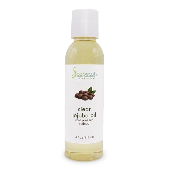 Soapeauty Clear Jojoba Oil | 100% Pure & Natural | Refined, Cold Pressed, Hexane Free | Moisturizing Oil for Skin, Face, Hair & Nails | 4 fl oz