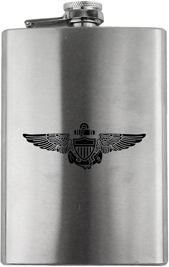 Aviator Badge Navy Veteran 8oz. Flask