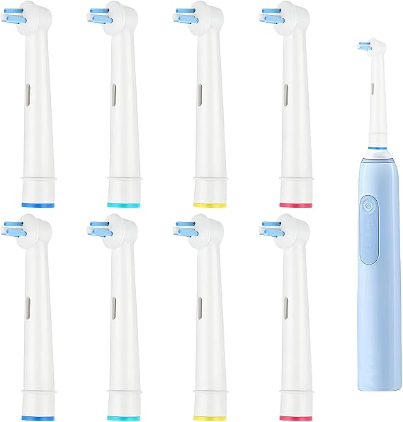 8Pcs Interspace Toothbrush Heads, Precision Clean Electric Toothbrush Head Replacement Brush Heads Compatible with Braun Oral B Electric Toothbrushes for Cleaning Crevices, Bridges and Implants