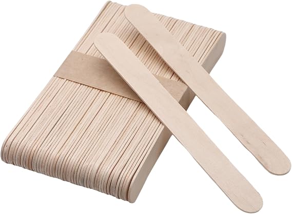 500pcs 6'' Wood Wax Stick, Large Wide Waxing Sticks, Jumbo Sticks,Body Hair Removal Craft Sticks Applicator Spatula