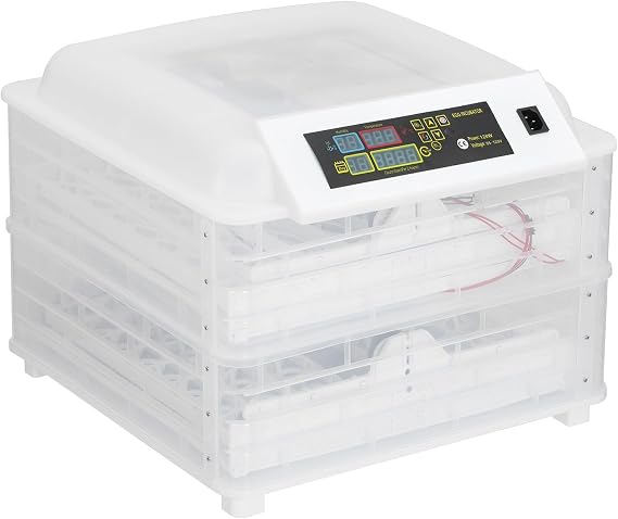 112 Egg Incubators for Hatching Eggs, Chicken Egg Incubator with Automatic Egg Turning and Temperature Control, Egg Hatcher Incubator with Egg Candler for Hatching Chickens, Birds, Quail Eggs, White