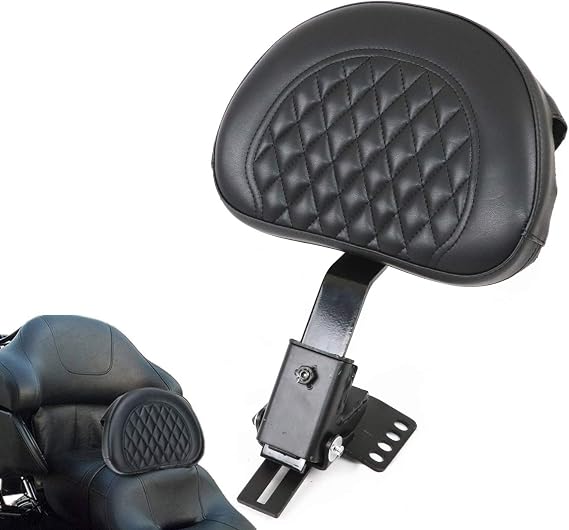 AUFER Motorcycle Adjustable Plug-in Driver Backrest,Rider Backrest W/Pocket