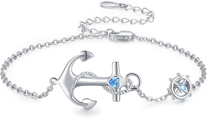 Anchor Bracelets/Ankle Bracelet Adjustable for Women Nautical Sailor Chains Sea Jewelry Birthday for Mother Best Friend