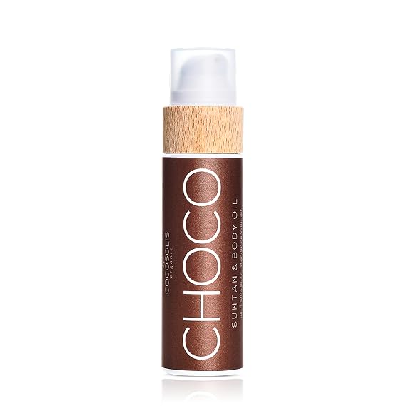 COCOSOLIS CHOCO Suntan & Body Oil XL - Organic Tanning Oil - Deep Chocolate Tan - Tanning Lotion Accelerator for Indoor and Outdoor Tanning Beds (6.76)