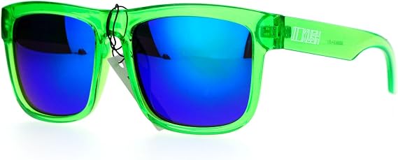 Kush Mens Neon Pop Horn Rim Sport Horned Sunglasses
