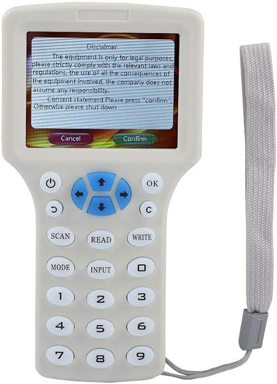 Bewinner 9 Frequency Handheld RFID Copier ID IC Reader Writer Duplicator Multifunctional Copy Encrypted NFC Smart Card RFID Copier ID/IC Reader Writer with HD 3.2 Inch Full Color Screen