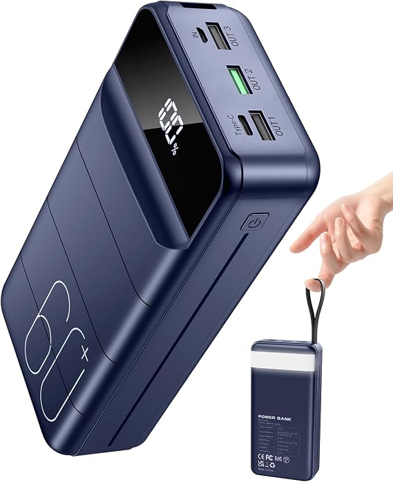 Nuxgal Power 60000mAh Portable Charger for Camping, Fast Charging