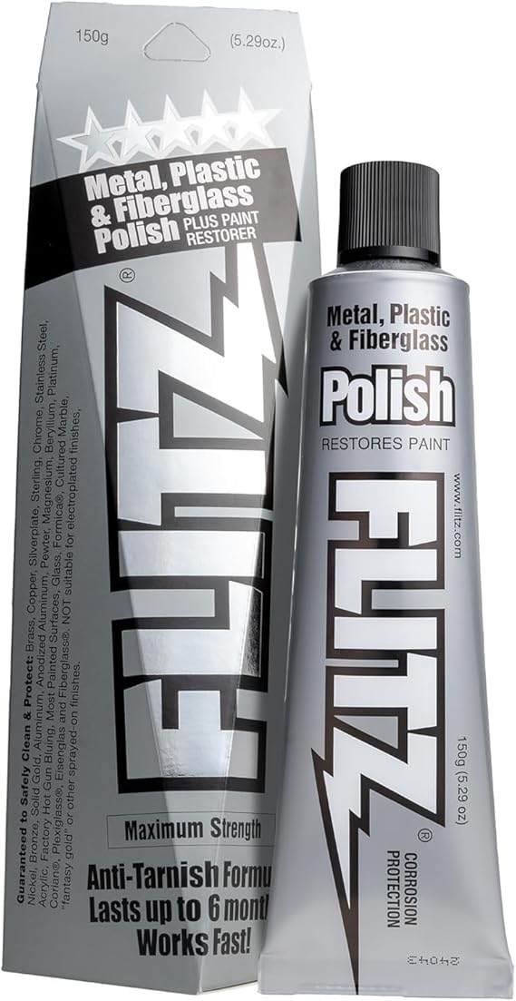 Flitz Multi-Purpose Metal Polish Paste - 5.29oz Tube of USA-Made Chrome Polish - Works on Stainless Steel, Aluminum, Plastic, Jewelry and Cars - Non-Abrasive Cleaner & Rust Remover (1 Pack)