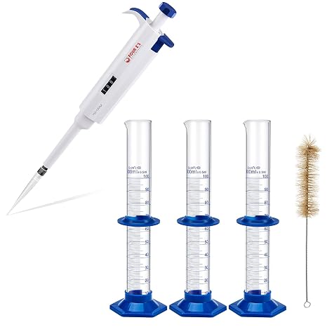 1ml Micropipette with 3 Pack 100 ml Graduated Cylinder