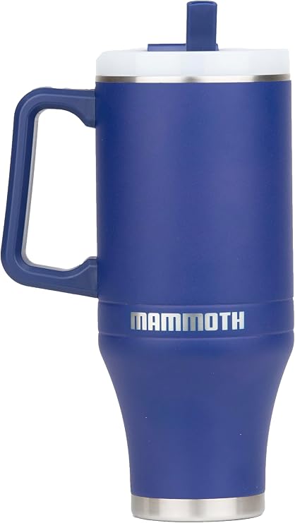 Mammoth Ascent 40 oz Vacuum Insulated Steel Tumbler with Handle, Dark Blue