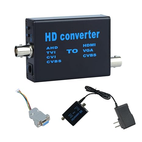 Video Signal Converter 1080P AHD,TVI,CVI,CVBS Input to HDMI,VGA,CVBS Output | PAL or NTSC mode available