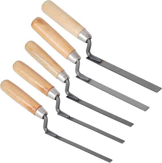 5pcs Pointing Tool, Slim Trowel Set for Brick Joint Repointing and Gap Filling, Professional Masonry Tools with Multiple Sizes for DIY Brick Repair and Home Renovation Projects
