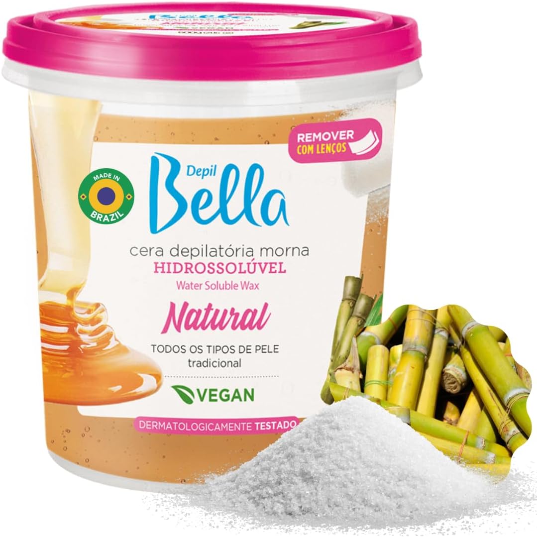 Depil Bella Paste Full Body Sugar Natural Wax Hair Removal, Professional or Personal Use, 100% Natural, Vegan, Organic, for All Skin Types, (1300 g)