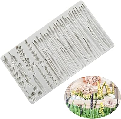 Cestony Wheat Wild Grass Lavender Pattern Silicone Molds for DIY Cake Fondant Biscuit Cookies Soap Sugar Pudding Chocolate Hard Candies Dessert Candle Decor