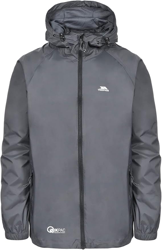 Trespass Qikpac TP75 Packaway Jacket, Flint, Large