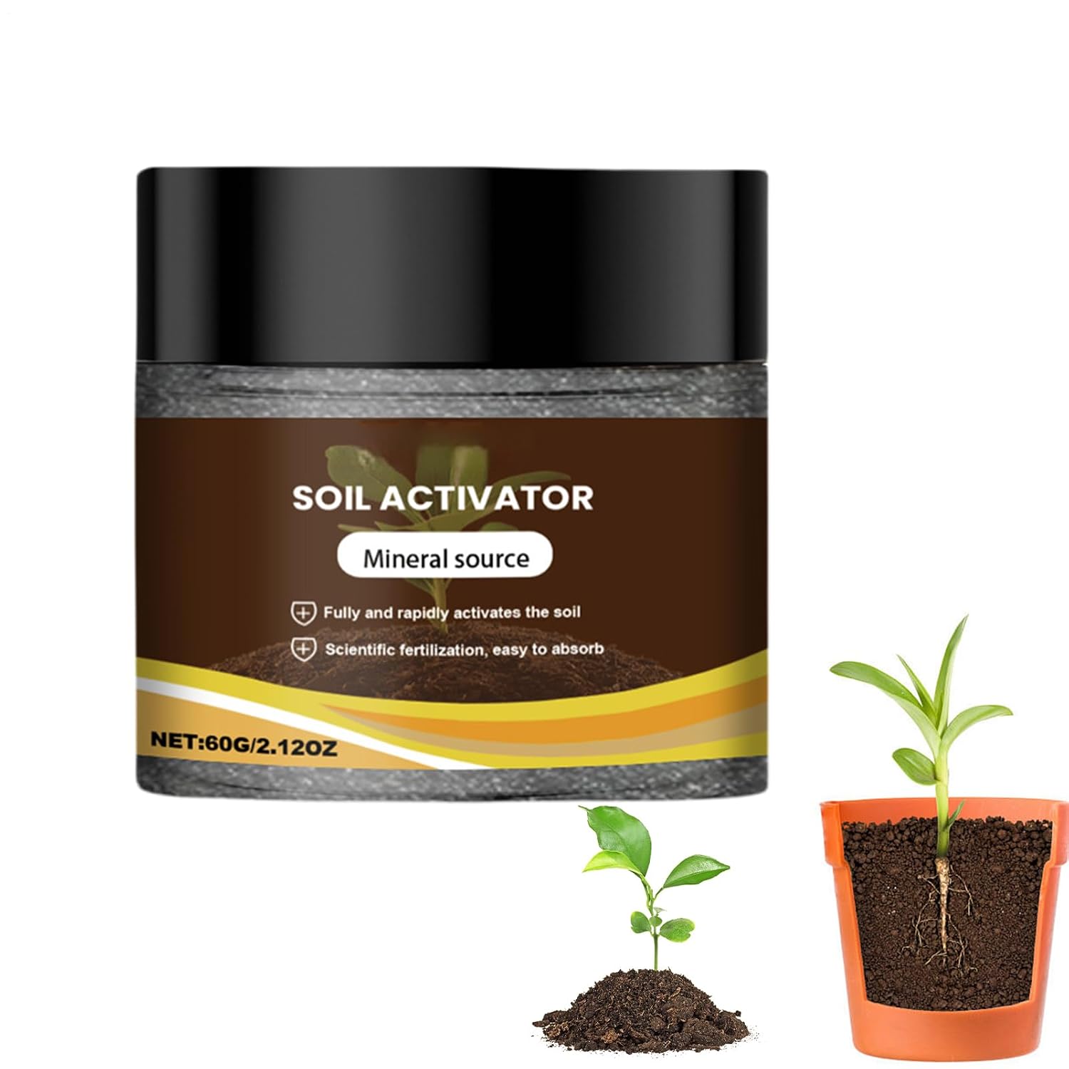 Soil Activator for Plants | Dirt Health Booster | Natural Nutrients 60G Fertilizer for Bean Flower Fruit Evergreen Trees Garden Quick Start Planting Houseplants Vegetable