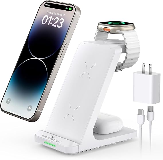 3 in 1 Fast Wireless Charging Station for Multiple Apple Devices