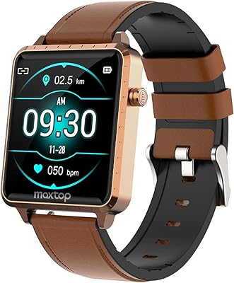 MAXTOP Smart Watch, Smartwatch Compatible iOSAndroid Phones for Fitness Activity Tracker with Heart Rate Monitor & Blood Pressure Monitor&Sleep Monitor, Step Counter for Men WomenGold