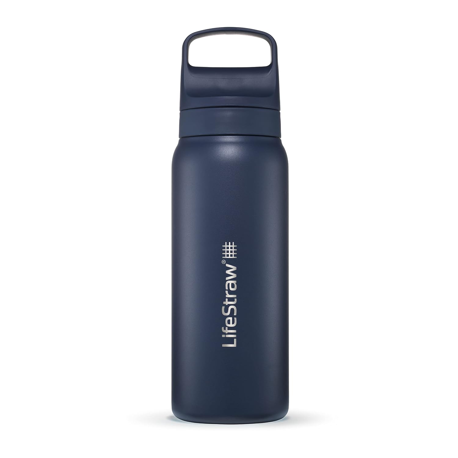 LifeStraw Go Series - Insulated Stainless Steel Water Filter Bottle for Travel and Everyday Use - Removes Bacteria, Parasites, and Microplastics - Improves Taste - 24 oz - Aegean Sea