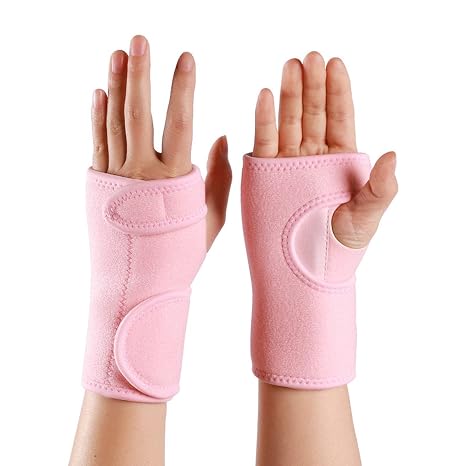Wrist Support Brace, 2 Pack Adjustable Wrist Strap for Men Women, Carpal Tunnel Compression Wrist Wraps for Tendonitis Pain Relief, Sports Protecting, Injury Recovery,C