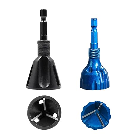 Deburring External Chamfer Tool with Carbide Blades, Hex Shank Deburring Tool, Bolt Thread Repair with Quick Release Shank(2 Size)