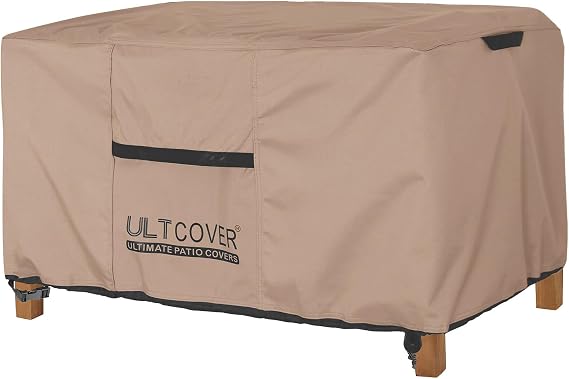 ULTCOVER Waterproof Patio Coffee Table Cover 50L x 30W x 18H in | Heavy Duty 600D Polyester, UV Resistant, Fits Rectangular Outdoor Small Furniture Side Table