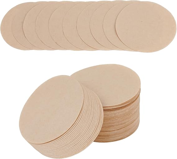 100 Pcs Unbleached Coffee Filters Papers, 6.4x6.4 cm Round Coffee Filters Replacement Filter Compatible with Espresso Coffee Makers