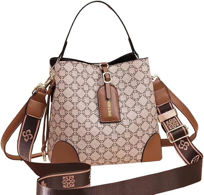 Classic Floral Bucket Bag for Women with Shoulder Strap Women's Top-handle Handbags with Adjustable Shoulder Strap