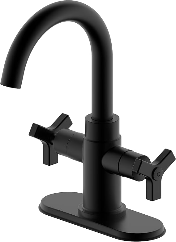 Matte Black 4 Inch Single Hole or 3 Hole Centerset Bathroom Sink Faucet