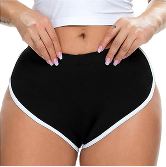 Athletic Shorts for Women Stretch Waist Color Block High Cut Workout Shorts Comfy Lightweight Gym Running Yoga Short